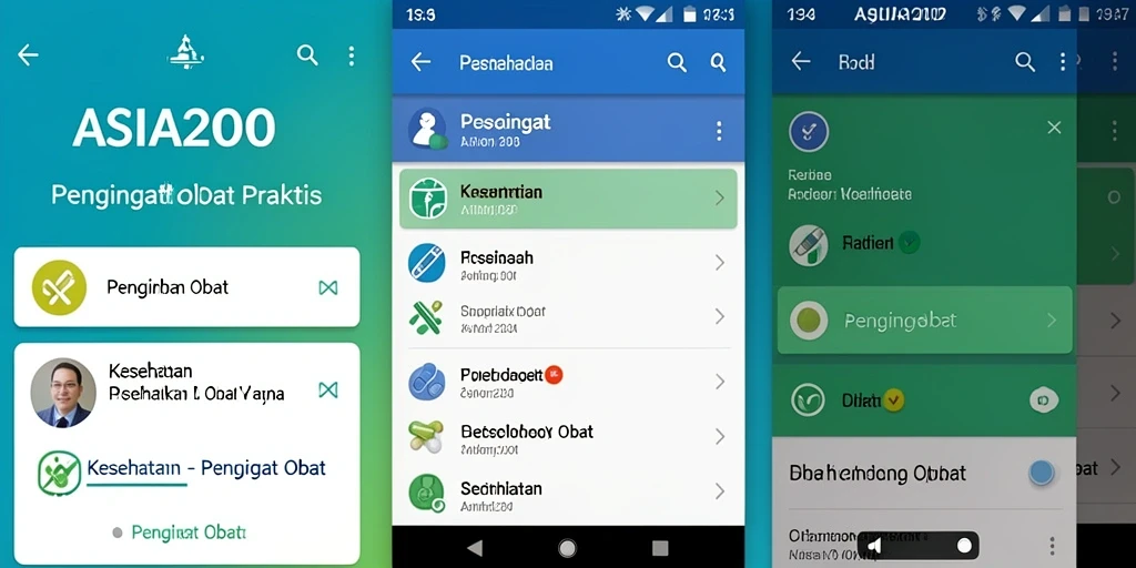 Tampilan antarmuka ASIA200 menampilkan pengingat obat dengan jelas.