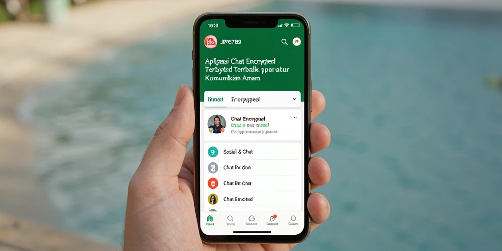 Antarmuka utama aplikasi JP6789 menunjukkan fitur chat terenkripsi yang intuitif.