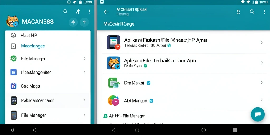 Tampilan antarmuka aplikasi File Manager MACAN388 yang modern dan intuitif.