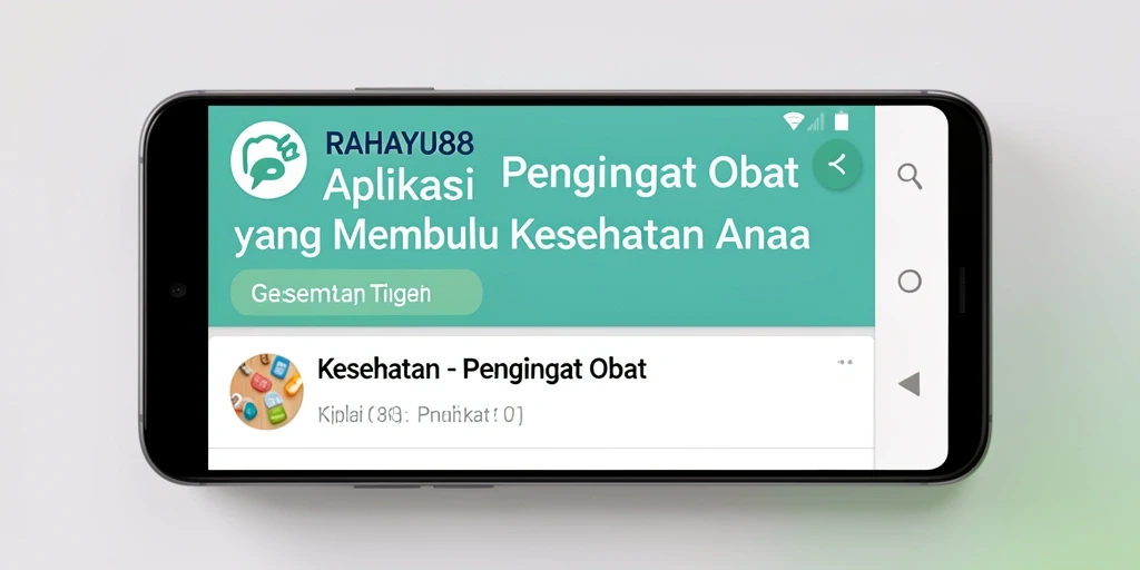 Antarmuka RAHAYU88 yang bersih dan fungsional untuk pengingat obat.