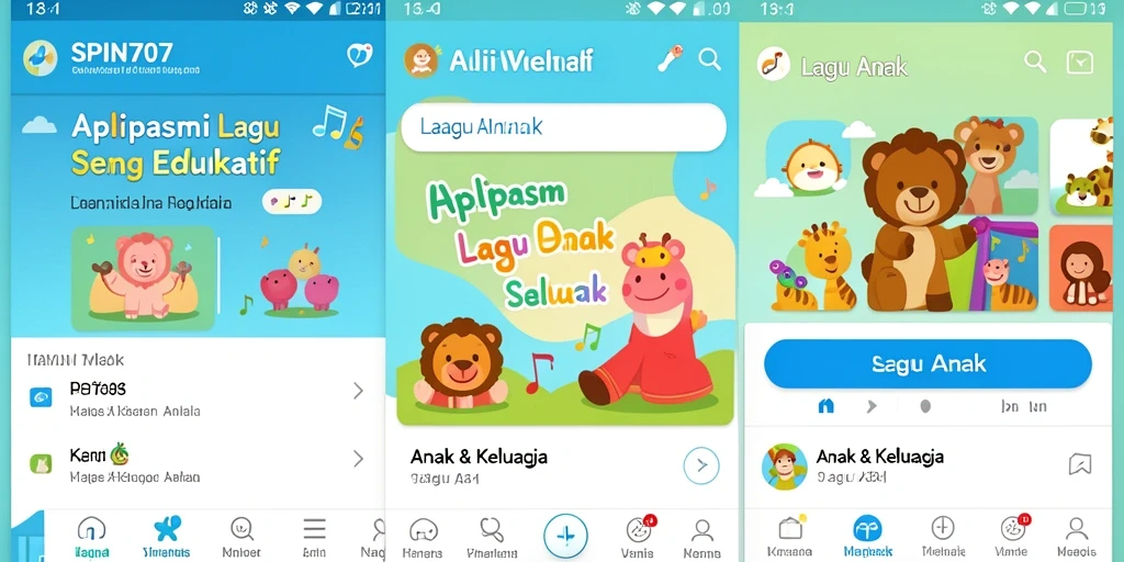 Tampilan antarmuka SPIN707 yang ceria dan ramah anak.
