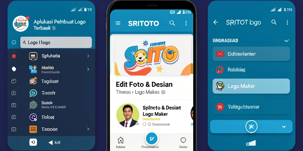 Tampilan antarmuka SRITOTO dengan berbagai opsi desain logo yang menarik.