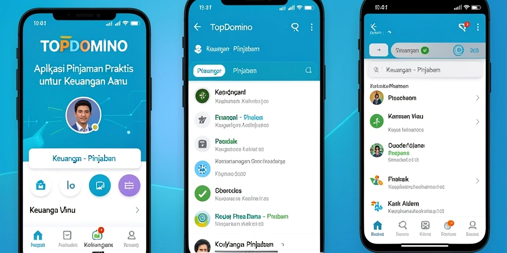 Tampilan antarmuka pengguna aplikasi TOPDOMINO yang mudah dan praktis.