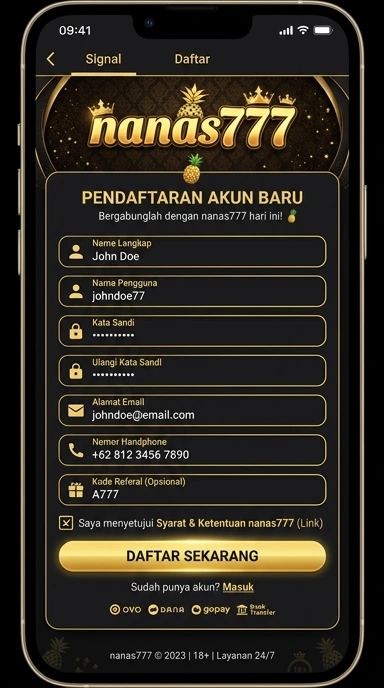 Registrasi Mudah di nanas777 untuk Pengguna Android